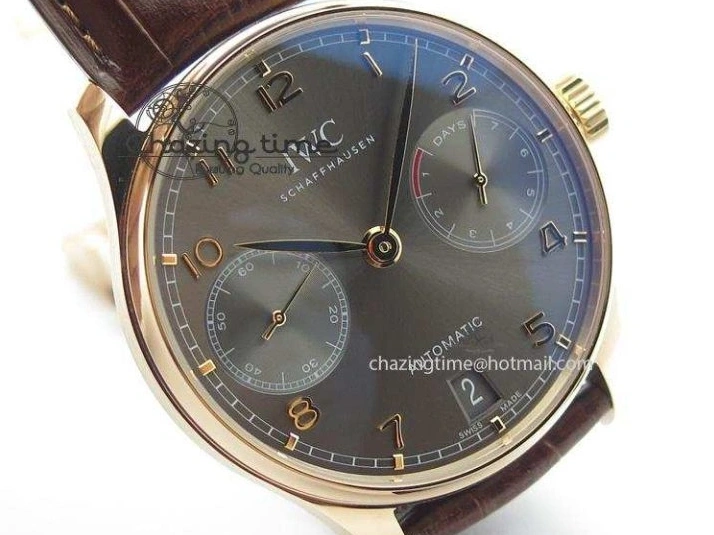 MIROTIME 0410 Unisex Portuguese Real PR RG IW500702 ZF 1:1 Best Edition On Brown Leather Strap A52010 V 7303